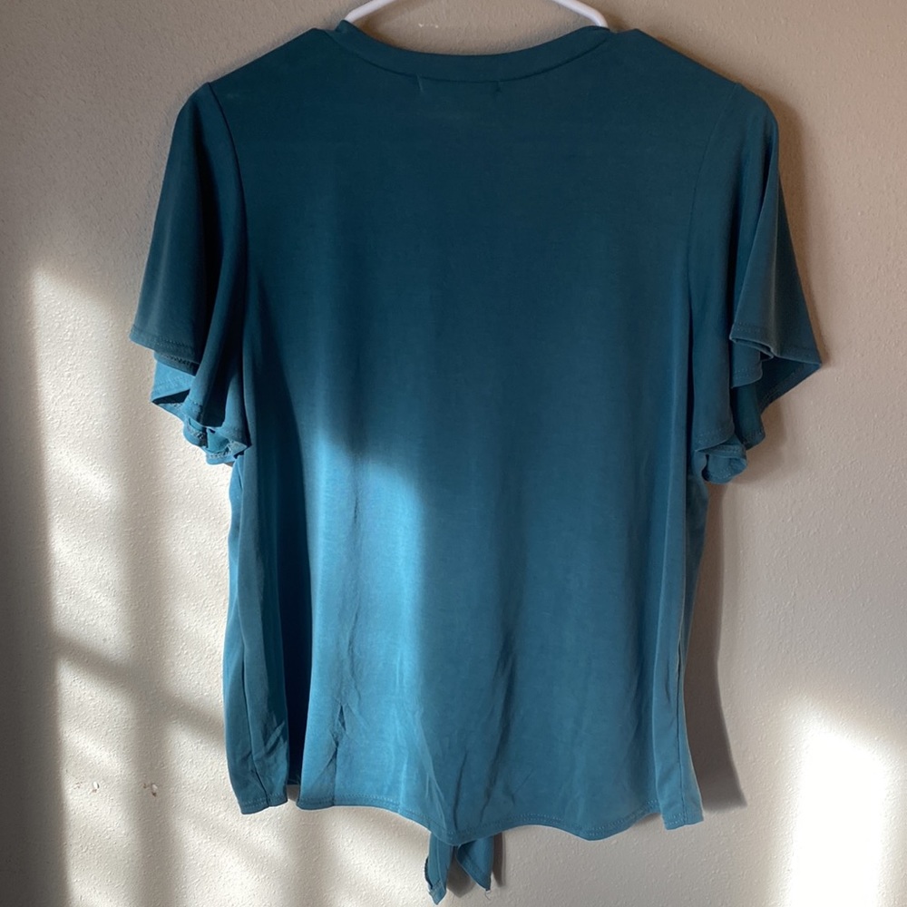 Green Envelope button down top M - Picture 4 of 6